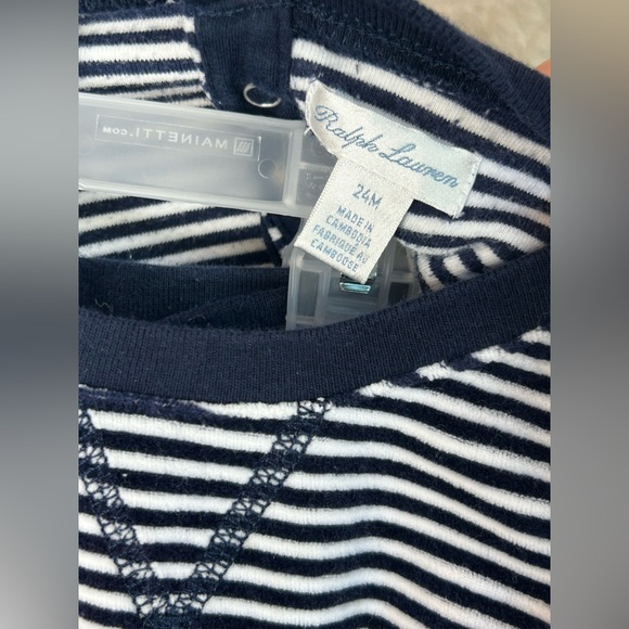 Ralph Lauren 24 month Sweatsuit Top & Pants Snaps in back With Kangaroo Pockets - Picture 5 of 8